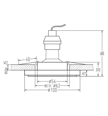 Plafoniera Round Crystal Chrome pentru bec Gu10 + cadru Led Candellux Sk-94 2273617