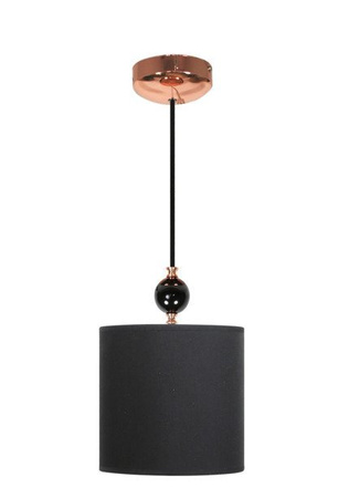 Lampa wisząca z abażurem Melba czarna z miedzianym wnętrzem nowoczesna