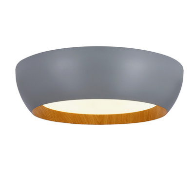 ABRUZZO CEILING LAMP PLAFON GRAY WOODEN WHITE LAMPSHADE 14-24114