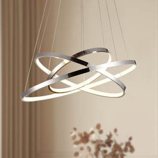 Lampa suspendata LED 60W inel triplu crom LUNE 33-64738