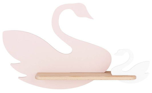 5W LED-Wandleuchte für ein Kind, rosa und weißer Schwan, Schwanenregal, Candellux Kids 21-75598
