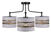 Ceiling lamp black 3xE27 white + gold lampshade Andy 33-00514