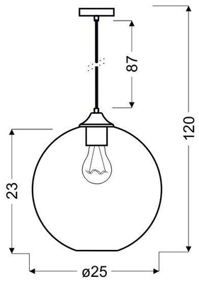 Hängelampe Glaskugel braun + Edison-Glühbirne 31-28259