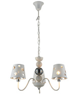 White chandelier hanging lamp 3xE14 Batley Ledea 50203109