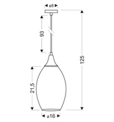 Lampa wisząca szklana regulowana srebrna E27 60W Celia Candellux 31-51561