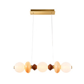 Lampa wisząca Flores ceramiczna z kolorowymi kloszami pozioma 20W LED 3000K nad stół do jadalni