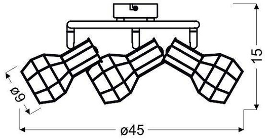 White spiral ceiling lamp with a wire shade 3x40W Sancho Candellux 98-61768