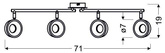 Applique LED 4x4W 71cm ISLA 94-61720 BANDE CHROME