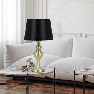 PRIMA GOLD LAMPE D&#39;ARMOIRE OR SATINÉ 1X60W E27 ABAT-JOUR NOIR