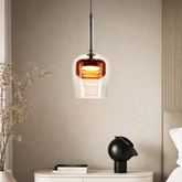 Lampa wisząca Glaxi szklana klosz transparentny i brązowy 1xGX53 nad stół