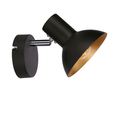 Applique applique 1X40W E27 noir + métal doré DISO 91-63410