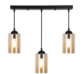 Lampa suspendata neagra / banda maro 3xE27 Bistro 33-00545