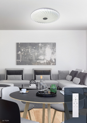 Weiße LED-Deckenleuchte 38,5 cm variable Farbhelligkeit + Fernbedienung Calipso 13-75093