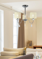 Plafoniera cromată 3x40W candelabru + cristale Estera Candellux 33-11664