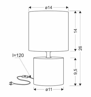 Lampa de masa Dina gri 41-24398