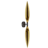 Nordic wall light black with golden glass shades 2xG9