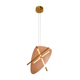 RELAX pendant lamp brass 15W LED 3000K amber shade