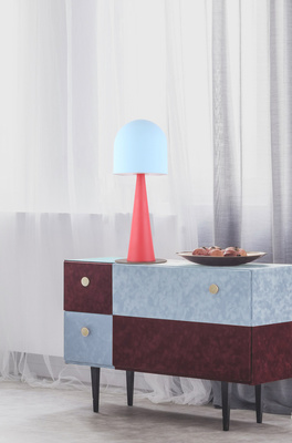 Tischleuchte rot/blau E27 Visby Ledea 50501163