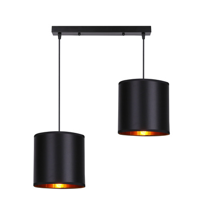 Hanging lamp black 2xE27 Candida 32-00712