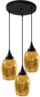 Hanging lamp black and gold with mirror shades 3x60W Marina Candellux 33-58010