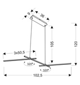 Suspension réglable LED noire 23W 4000K Thasos Apeti A0021-332
