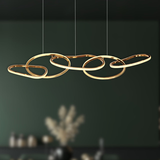 wisząca ANNELI elegancka – złota nieregularna forma 125 cm – designerska lampa salonu i jadalni LED 3000K Lampa