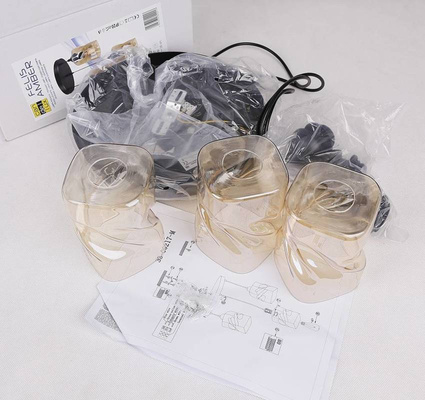 Hanging lamp black/amber plate 3xE27 Felis 33-00217