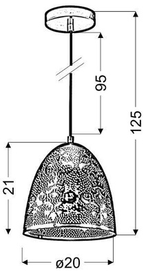 Lampa sufitowa wisząca candellux sfinks 31-43306 stożek e27 ażurowy patyna