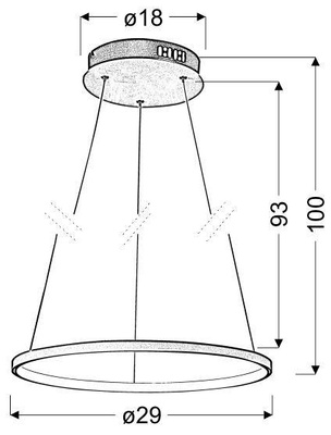 Lampa wisząca LED 18W ring okrągła 29cm chrom Lune 31-64592