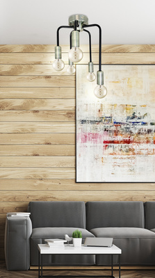 Patina Deckenleuchte + Schwarz matt 5xE14 Saga 35-01337