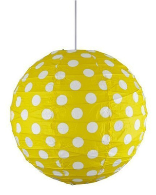 Abat-jour en papier jaune à pois boule 40cm Cocoon Candellux 70-76178