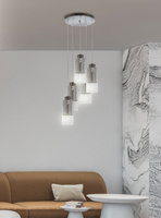 Lampa wisząca sufitowa srebrna szklane klosze 5x60W Libano Candellux 35-51813