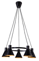 Hanging lamp black and gold matte ceiling 5x40W More Candellux 35-71163