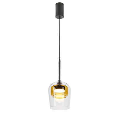 Pendant lamp Glaxi glass double shade transparent and yellow GX53