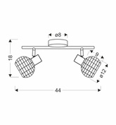 Lampa sufitowa Juicy listwa 2-punktowa do salonu metalowa