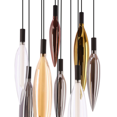 Lampa wisząca Nordic szklane tuby kolorowe do salonu