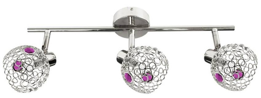 Ceiling lamp 3xG9 chrome+violet Aron 93-12234