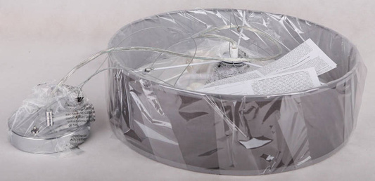 Lampa wisząca z abażurem Kioto szara 40 cm nowoczesna do salonu