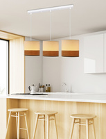 Bianco suspension blanc 3x40w e27 abat-jour blanc + noyer 33-17550