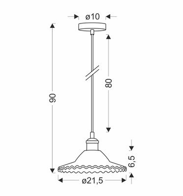Lampa wisząca szklana 1xE27 Geneva Ledea 50101273