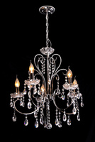 Chrome pendant lamp with crystals chandelier 5x40W Aurora Candellux 35-96152