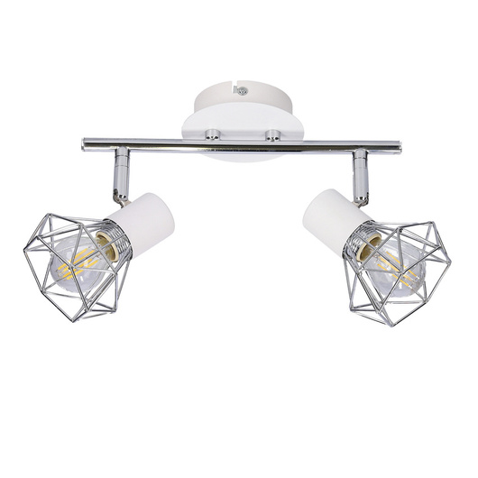 Lampa listwa ścienna/sufitowa chrom/biała 2xE14 Verve 92-61348