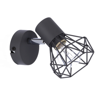 Aplică de perete cu sârmă gri 1X40W E14 Verve 91-60969