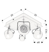 Lampa Candellux 98-25036 Tony 4X3W Led Gu10 negru