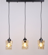 Hängelampe schwarz/bernsteinfarbener Streifen 3xE27 Felis 33-00187