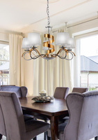 Lampa suspendata crom/aur 5xE14 candelabru Denis 35-23445