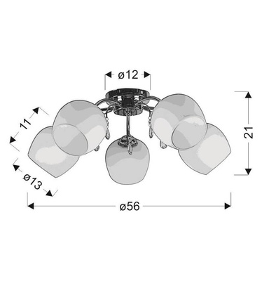 Zachera Ceiling Lamp 5xE27 White