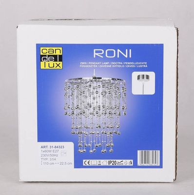 Suspension abat-jour chromé 1xE27 Roni 31-84323