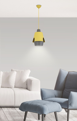 Yellow grey pendant lamp E27 Falun Ledea 50101149