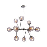 Plafonnier suspendu chrome avec abat-jour en verre 12x40W Best Candellux 30-64806